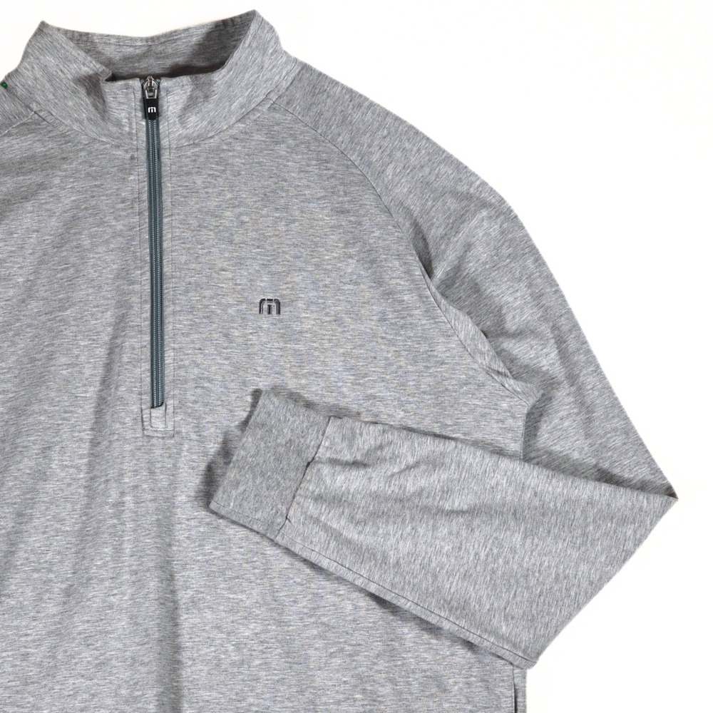 TravisMathew Zachary Half Zip Pullover Mens L Grey HeathGolf Casual Activewearer